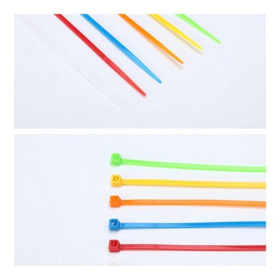 100 Stück farbige Kabelbinder - Selbstsichernde Nylon-Kabelbinder aus Premium-Kunststoff - 8x350mm Drahtbinder - helle Milky-Farbe