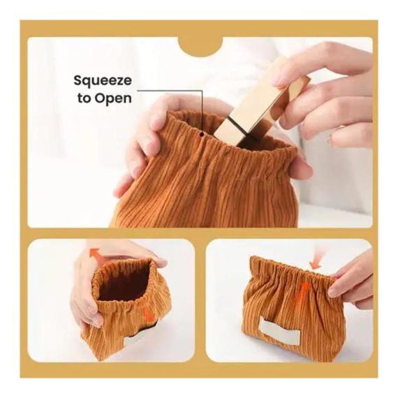3-teiliges Corduroy Haaraccessoire-Set Handtuchständer Reise-Elastic-Organizer & Make-up Tasche