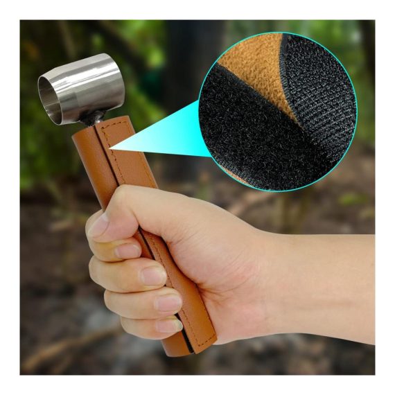 Holzbearbeitungs-Set Manueller Schneckenbohrer mit Lederhülle Baggerschnecke Schraubenschlüssel - Effizientes Handbohrmaschinen-Kit für Holz Bushcraft und Survival