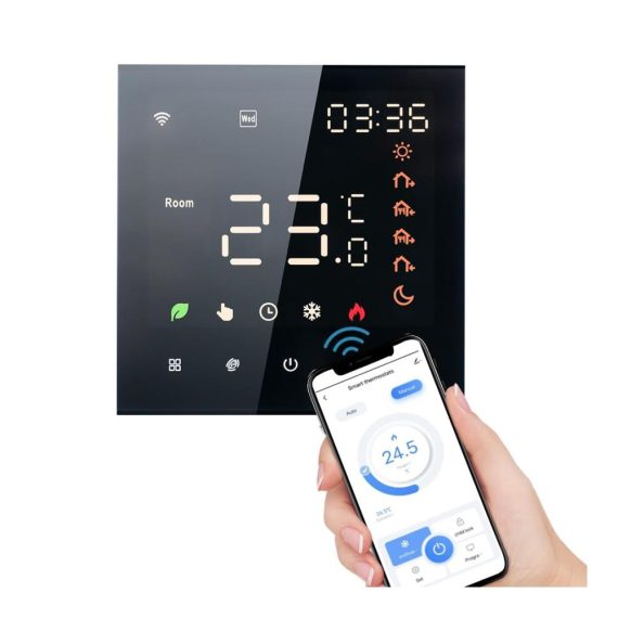Programmierbares Smart Tuya WiFi-Thermostat - Sprachsteuerung 3A digitales LCD-Display Touchscreen Fußbodenheizung Temperaturregler - Intelligentes Wandthermostat für effiziente Raumklimasteuerung