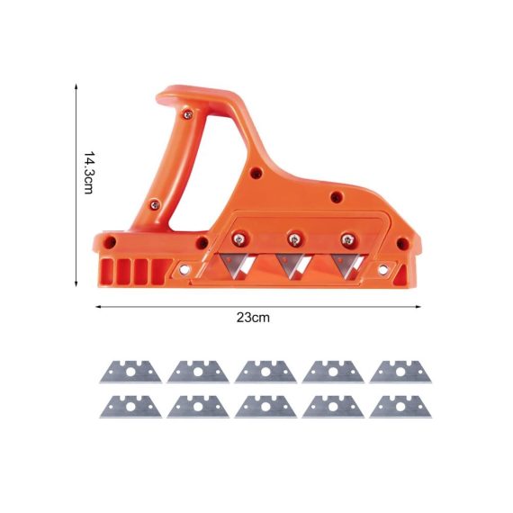 Einhandhobel für Gipskartonplatten mit Schnellschneider Kantenhobel und drei Klingen – Gipskarton-Fasenschneider für präzise Schnitte bei 45 ° und 60 °