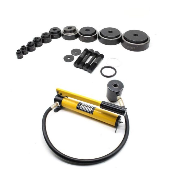 Hydraulisches Blechlocher Set 15t - Lochstanze mit Zylinder Hydraulikpumpe und Koffer (16mm - 101mm