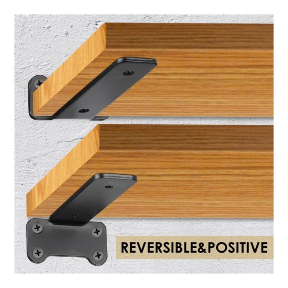 6er-Set Industrial Metal L Bracket - Schwebende Regalträger (6 Zoll) Strapazierfähige & Stabile Wandhalterungen für Küche Studie Bad - Schwerlast Regalstützen für Bücherregale