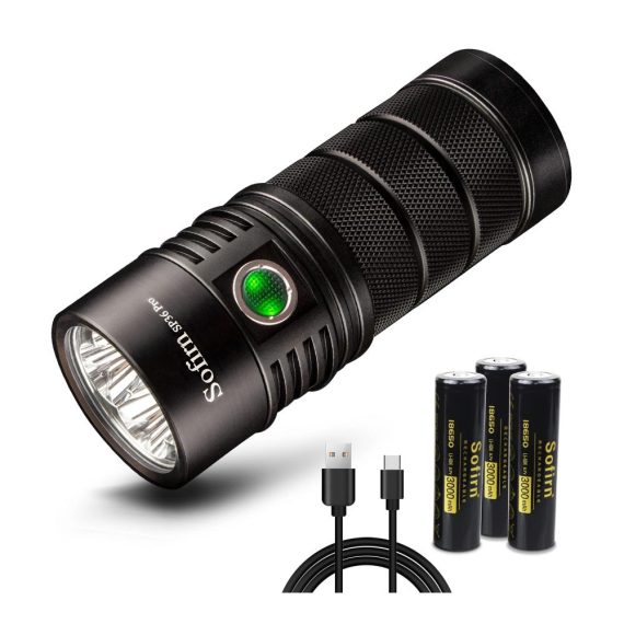 8000 Lumen Sofirn SP36 Pro LED Taschenlampe | Wiederaufladbar | SST40 LEDs | Leistungsstarker Griff | Anduril UI | USB-Kabel | Ideal zum Suchen Beleuchten & Wandern