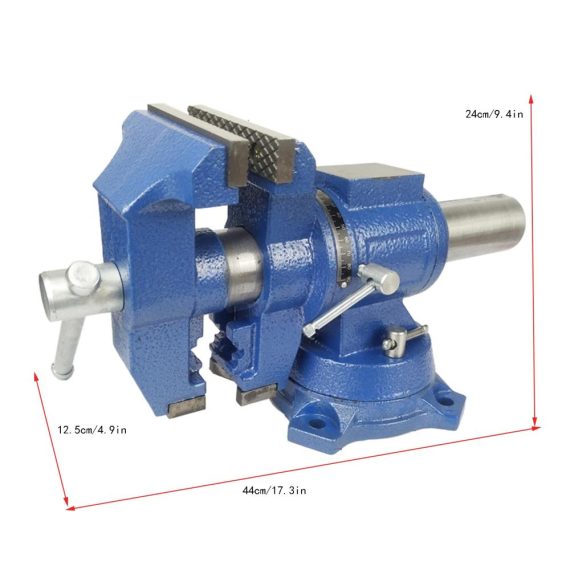 5 Zoll Profi Schraubstock aus Gusseisen - 360° Drehung 125mm Öffnungsgröße für Flachschleifmaschinen Fräsmaschinen Erodier- und WEDM-Maschinen (Blau) - Top-Qualität für präzise Arbeiten