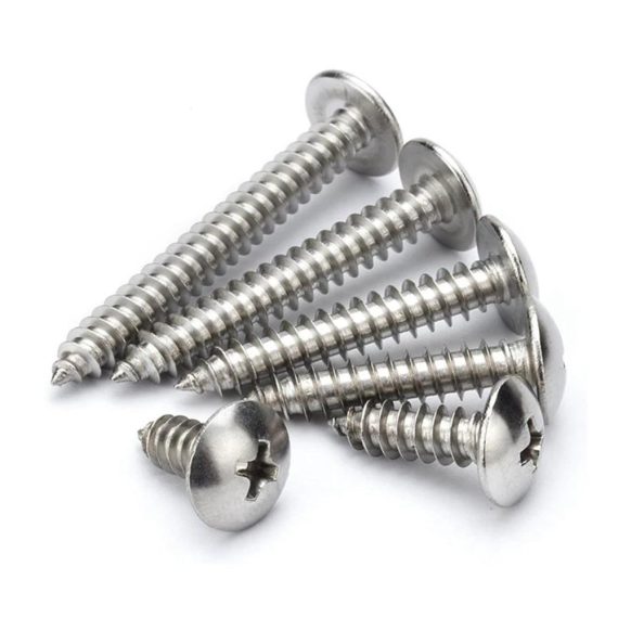 Edelstahl Rundkopf Selbstschneidende Kreuzschrauben - Metrische Maschinenbefestigung M3x14mm 50 Stk