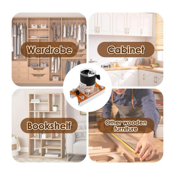 2-in-1 Schrank-Kantenbearbeitungsset Unsichtbare Befestigung langlebiger Trimmer und Oberfräsen-Basis – Schlitzhalterung und Aushöhlung für präzise Ergebnisse