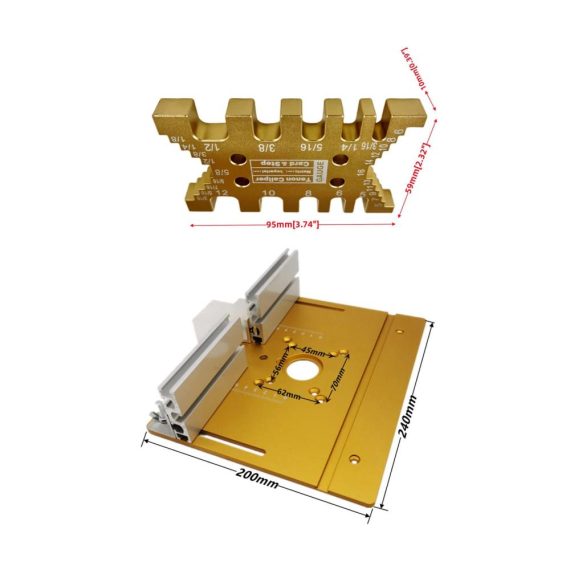 Oberfräsen Frästisch Set mit 3 Einlegeplatten - Aluminiumlegierung für präzise Holzbearbeitung