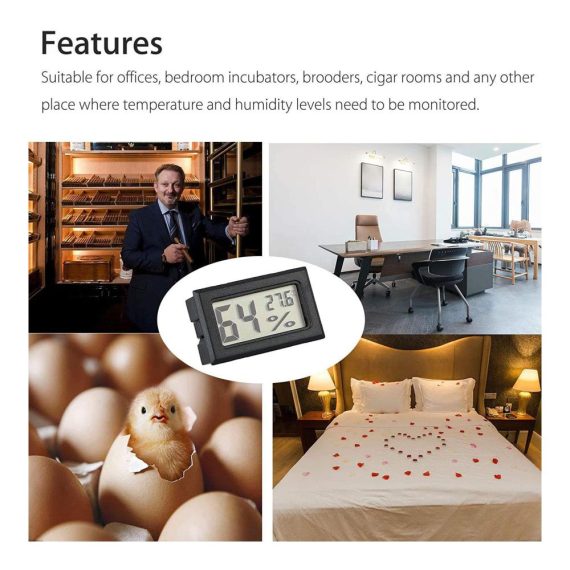 LCD-Digital Mini Thermometer - 3er Set Feuchtigkeitsmessgeräte für Pflanzenanbau und Geflügelschlüpfen