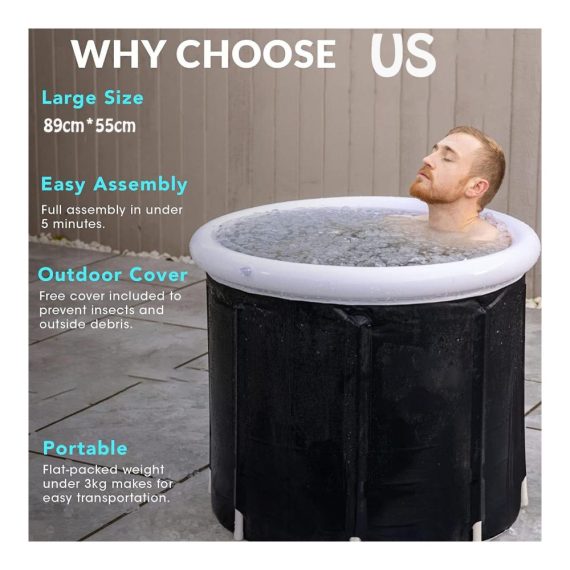 Tragbare Eisbad-Whirlpool-Badewanne Kalte Tauchtherapie für Sportler (89 cm x 55 cm