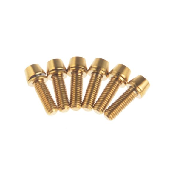 Titan Zylinderschrauben M5x16mm (6 Stück) - Innensechskant Fahrradschrauben mit Unterlegscheibe für Vorbau hochfeste Gr5 Legierung