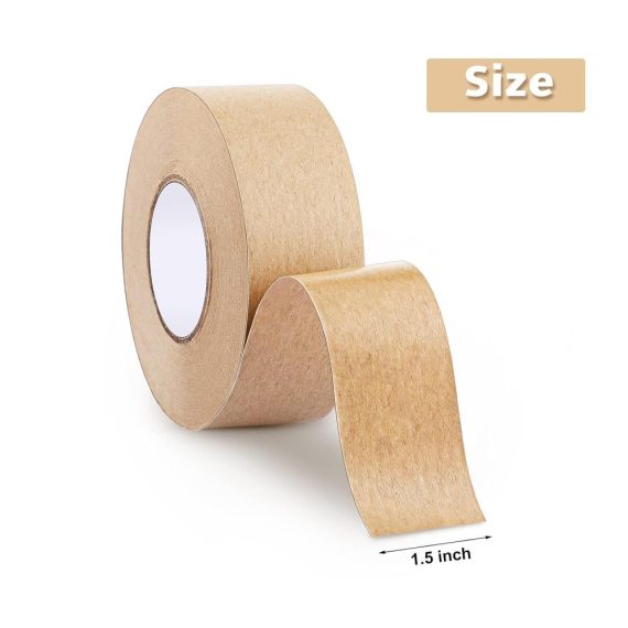 Gummiertes Kraftpapier-Packband – 2 Rollen 328 m insgesamt wasseraktiviert 15 Zoll breit verstärkt für Glasfaser-Verpackungen Braun 38 mm x 54 m