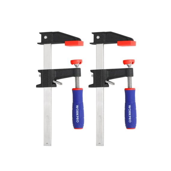 Präzisions-Schraubzwingen-Set aus hochwertigem Stahl und Nylon – 2er Pack Spannweite 150mm 272kg Spannkraft Maultiefe 80mm ideale Fixierung für Handwerk und DIY