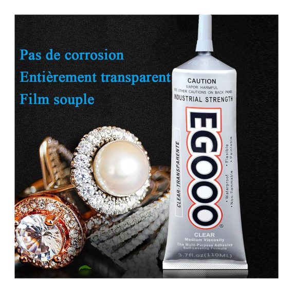 Sekundenkleber Elepure 75g – EGOOO Starker Klebstoff für Stoff Schmuck Basteln & mehr – Transparenter Kleber für Stoffe Leder Keramik Holz Handwerk & Metall – Praktisches 1-Stück-Set