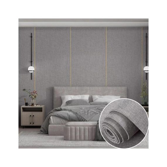 Fliegengittertüren Wandpaneele 3D Anti-Kollisions-Wandpaneel 65x280cm - Selbstklebendes Schlafzimmer/Wohnzimmer Wandpaneel - Dunkelgrau Abziehen und Aufkleben - Gepolstertes Design