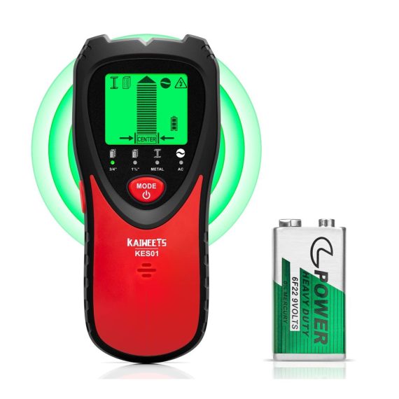 KAIWEETS KES01 Wand Scanner Präzises Feuchtigkeitsmessgerät & Ortungsgerät für Holzbalken Metallrohre & AC-Stromleitungen - Optimale Bohrpositionsermittlung