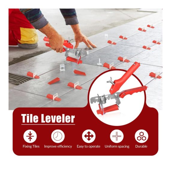 Nivellierset Fliesenkeile 601 Stück mit Zange - Perfektes Fliesen Nivelliersystem für Wand- und Bodenfliesen inklusive 3mm Zuglaschen und Flieseneinsätze