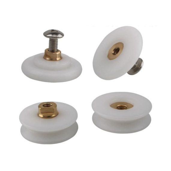 Duschtüren Qikuver - 20mm Duschtürrollen-Set für Schiebetüren 4 Ersatzrollen für Duschkabinen - Obere und untere Ersatzteile inklusive