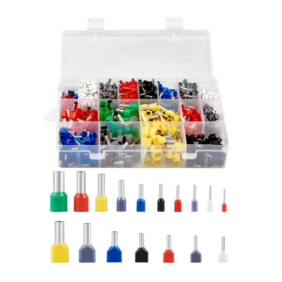 1200-teiliges Set Isolierte Twin & Einzeilige Aderendhülsen 03-16 mm² | Anschlussklemmen & Kits