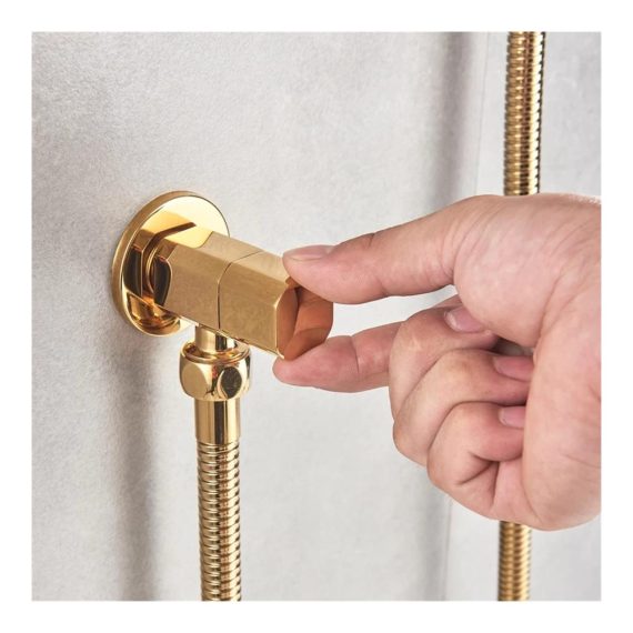 Bidet-Armaturen Hand-Bidet-Sprühgerät Massives Messing Gold Einzelkaltes Wasser – Badezimmer-Bidet-Dusche für Hygiene und Komfort