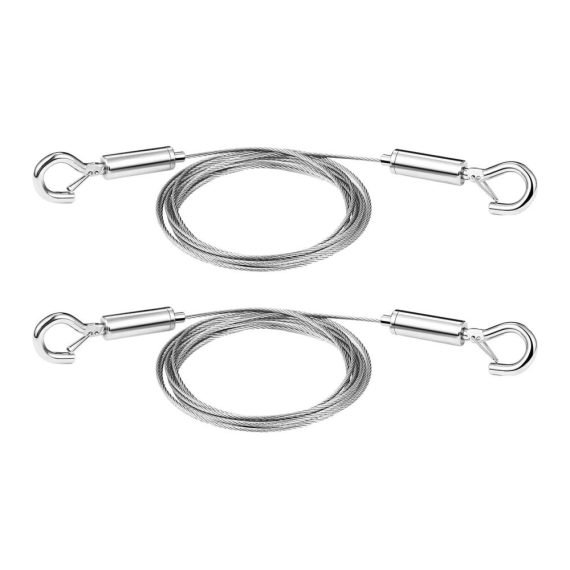 Bildaufhängung 2m Edelstahl Drahtseil mit 15 mm Durchmesser - Heavy Duty Bildaufhänger für Wohnzimmer Schlafzimmer Badezimmer Restaurant Arbeitszimmer - Home Decor Haken für Bilder - Ausstellungshalle Galerie Zubehör