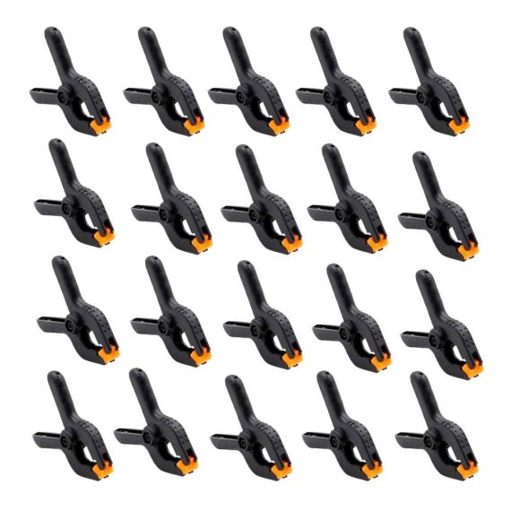 20 Mini Federklemmen DRERIO - Schwarze Nylon Spannklemmen für Fotografie Foto Studio Handwerk Garten und Terrasse - Hochleistungs-Frühlings-Klemmen für vielseitigen Einsatz