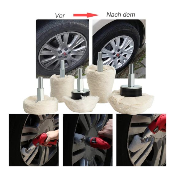 Polierpads Set für Bohrmaschine - 15-teiliger Polieraufsatz Satz inklusive Bürsten Polierkegel Polishing Pads - Ideal für Manifold Aluminium Edelstahl Chrom - Hochwertiges Polier Wheel Kit