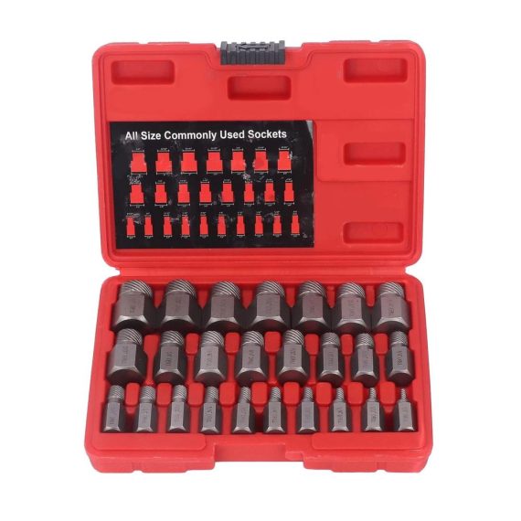 Gewindebohrer-Auszieher Set - Professionelles 25-teiliges Schraubenausdreher Kit aus Chrom-Molybdän-Stahl für beschädigte Schrauben. Hex-Bolzenentferner für effektive Schraubenentfernung