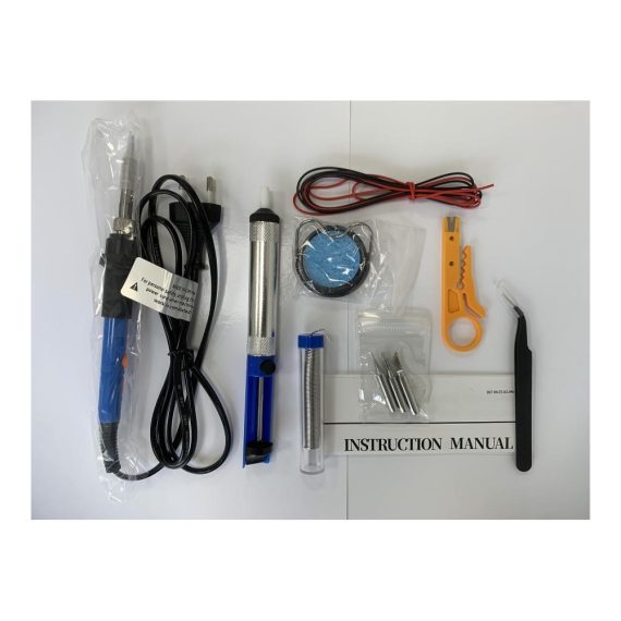 Lötstation 60W Präzises Lötkolben Set mit einstellbarer Temperatur (220-480℃) Entlötpumpe Lötzinn Pinzette Drahtschneider und Lötkolbenständer für Elektrotechnik Reparaturen und Hausgebrauch