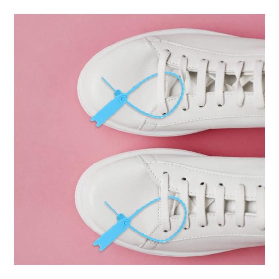 100 Stück Blaue Einweg-Kabelbinder Selbstsichernde Kabelmanagement-Tags für Diebstahlsicherung an Koffern Schuhen & Taschen