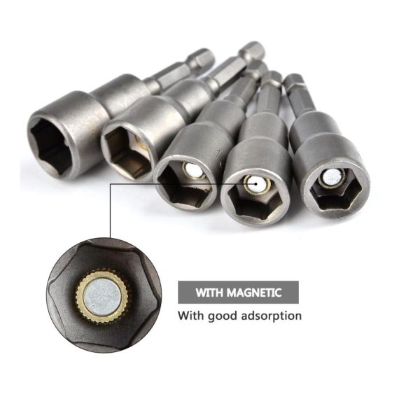 10-teiliges TIMESETL Bit-Treiberaufsatz-Set | Magnetischer Bitsatz für 1/4-Zoll Sechskant | Sechskant-Steckschlüsseladapter für 6-15mm | Präzises Stecknussadapter-Werkzeug