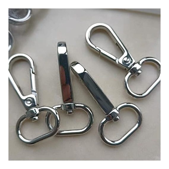 Schnellverschlusskarabiner-Set 20 Stück Drehbare Karabinerhaken in Gold und Silber – Metall Snap Hooks für Schlüsselringe Schlüsselanhänger – 360° schwenkbare kleine Haken