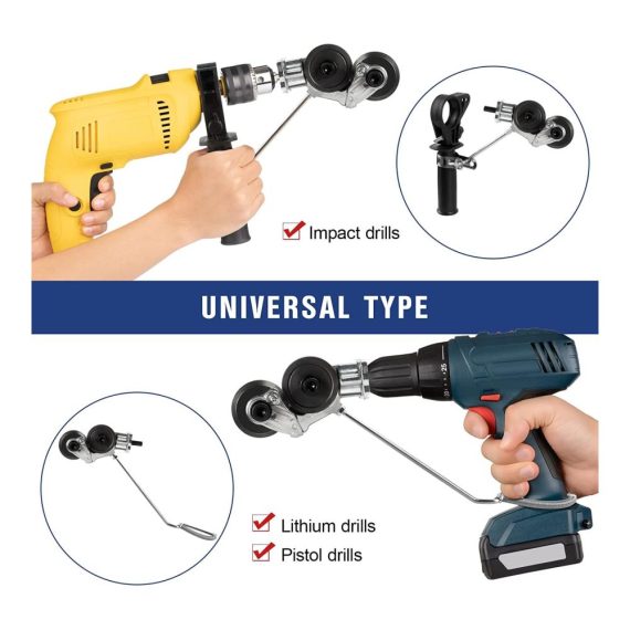 Elektrische Knabber-Blechschere mit Koffer für Akkuschrauber – Metal Nibbler Drill Attachment zum präzisen Schneiden von Eisen Weißblech Stahl & Kupfer