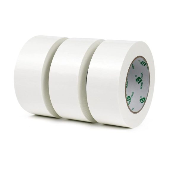 Panzertape BOMEI PACK - Extra starkes Reparaturband 32m x 48mm Weiß 3 Rollen - Wasserdicht innen & außen gewebeverstärktes Klebeband