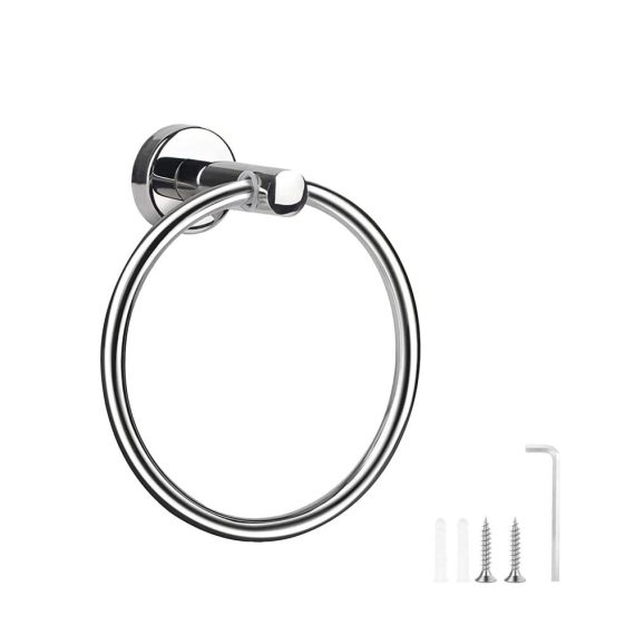 Edelstahl Handtuchringe Silberner Runder Handtuchhalter für Badezimmer Wohnzimmer & Küche