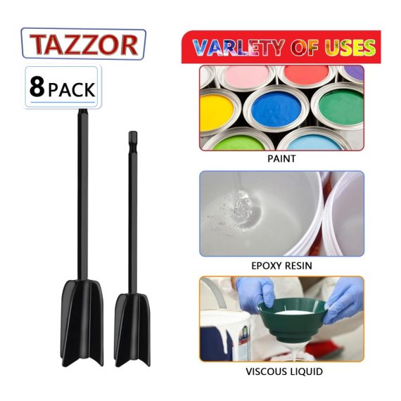 Epoxidharz Rührwerke - 8 Stück 22cm Mischpaddel für 1/4 Bohrer - Farbrührer Epoxidmischer wiederverwendbar - ideal für Silikonmischen Malen und Keramikglasur