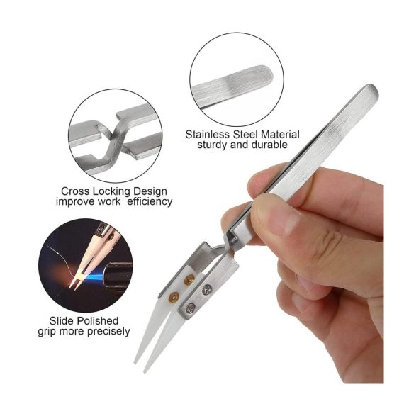 Präzisions-Keramikpinzetten-Set 6-teilig Nichtleitend Antimagnetisch - Ideal für Industrie Elektronik und Lötarbeiten