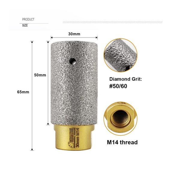 Diamant Dübelbohrer 30mm M14 - Präzise Vergrößerung von Löchern in Porzellan Keramik Marmor und Granit