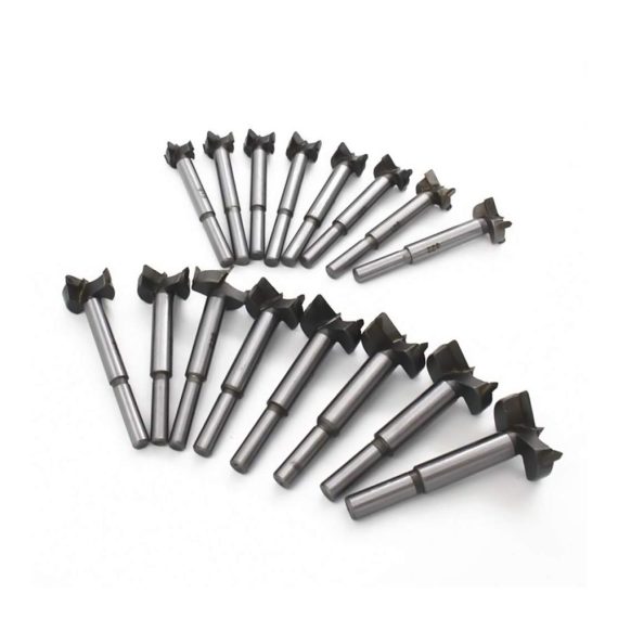Forstnerbohrer Set 16-teilig 15-35mm | Hochleistungs-Holzbearbeitungswerkzeug aus Kohlenstoff-HSS | Ideal für Holzplatten Scharniere und Flügelbohrungen | Hartmetall-Bohr-Sets für präzise Ergebnisse (DC01