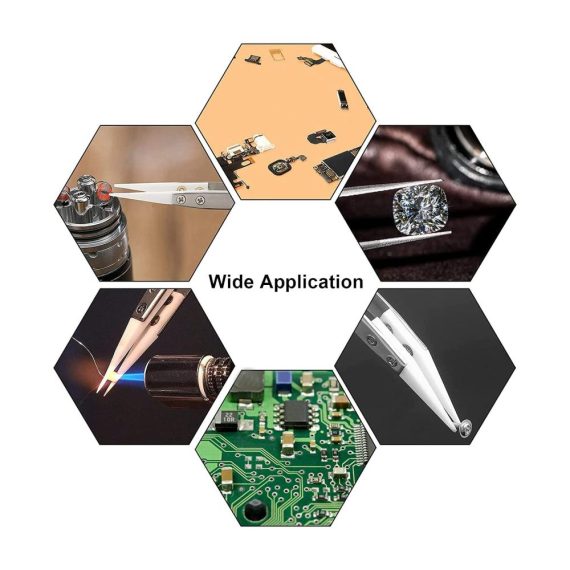 Präzisions-Keramikpinzetten-Set 6-teilig Nichtleitend Antimagnetisch - Ideal für Industrie Elektronik und Lötarbeiten