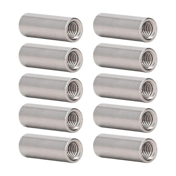 10er-Pack M8 x 125 Edelstahl-Rundüberwurfmuttern 35mm Vollgewinde