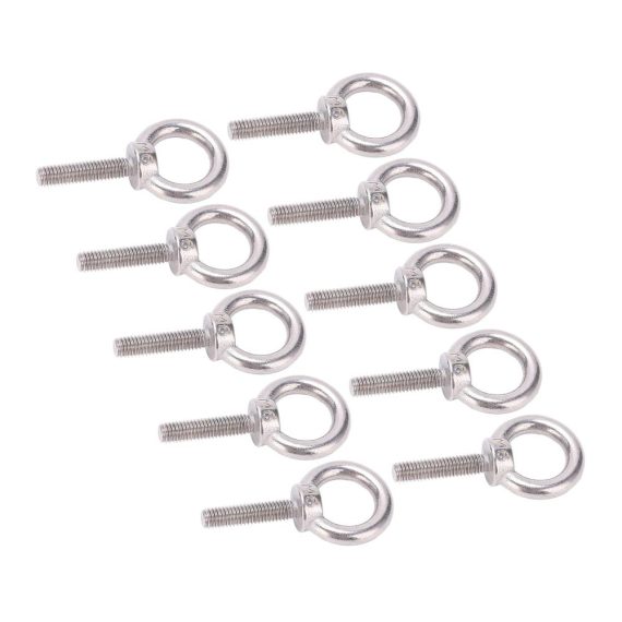 10 Stück Augenbolzen Ringschrauben aus 304 Edelstahl M6x25 Hebe-Rundring-Schraubverschluss für sichere Anschlüsse ideal für Strom und Stahl