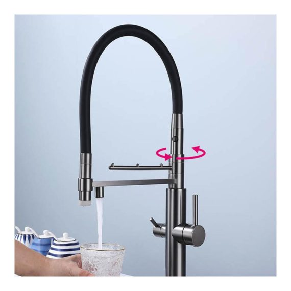 3-Wege-Küchenwasserhahn mit Touch-Bedienung für Wasserfilter Flexibler Schwenkarm 2 Modi Osmose 3-in-1 Mischbatterie inklusive. Entdecken Sie unseren hochwertigen Wasserhahn für die Küche