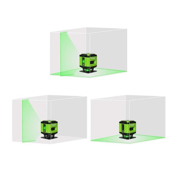 Grüner Fliesenkreuzlinienlaser FL360G - Selbstnivellierend 360° Horizontal 15m Radius Überdacht inkl. Halterung
