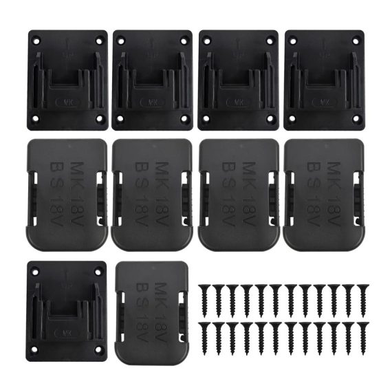 10er Set Werkzeugakkus mit Akkuschrauber Wandhalterung für Makita Milwaukee 14V-18V Werkzeughalter inklusive 5er Akkuhalter Akkuschrauber Halterung (10er Pack