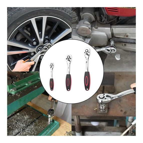 Ratschenschlüssel DYOUen - 3 Stück Umschaltknarren-Set mit 1/4 3/8 1/2 Zoll Antrieb 72 Zähnen Feinverzahnt Ergonomischer Griff - Profi-Werkzeug für präzises Arbeiten
