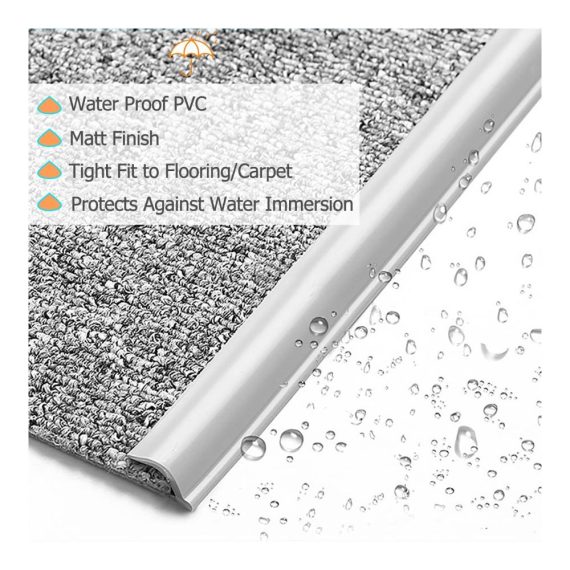 Selbstklebendes Teppichkantenband - Flexibles PVC Schneidbar Teppichumrandung für Fußmatten - Grau - 2000 cm - Ideal für Teppich-zu-Fliesen/Fliesen-zu-Teppich