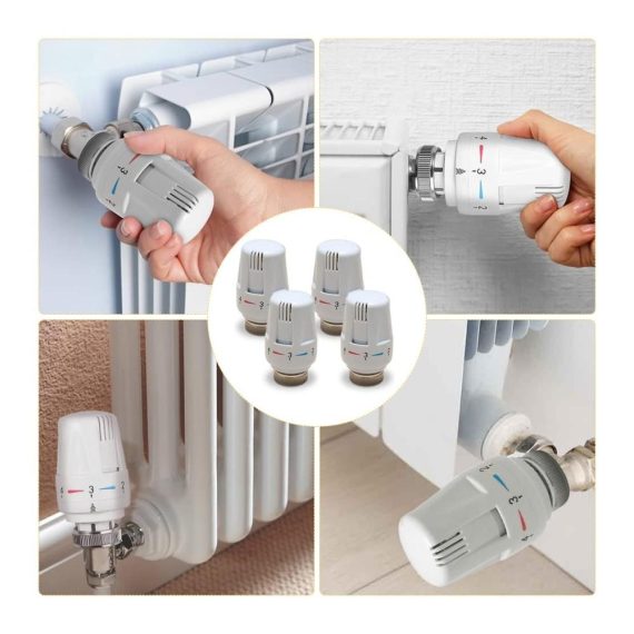 Heizkörperregler & Zubehör 4er Set - Kamanan Thermostatventile für effiziente Raumtemperatursteuerung in Büro und Haus Ersatzkopf für Heizungsthermostate M30*1.5
