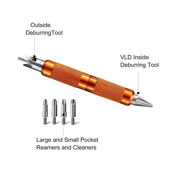 Heavy Duty Hand Deburring Kit - Professional Router Bit Rotary Deburr Tool with External Coverage for Metal Chamfering and Burr Removal in Pipes