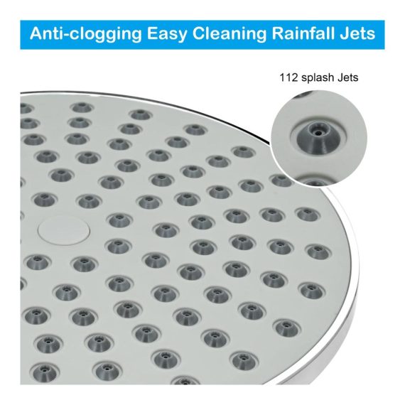 8 Zoll Round Regenduschkopf - Wassersparend 360° Verstellbar Anti-Kalk-Düsen Auslaufsicher - Ideal für Universalanschluss